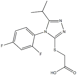 2-{[4-(2,4-difluorophenyl)-5-(propan-2-yl)-4H-1,2,4-triazol-3-yl]sulfanyl}acetic acid Struktur