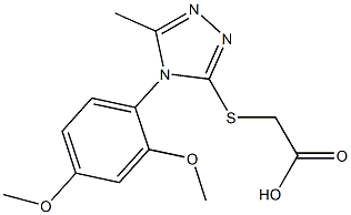 2-{[4-(2,4-dimethoxyphenyl)-5-methyl-4H-1,2,4-triazol-3-yl]sulfanyl}acetic acid Struktur