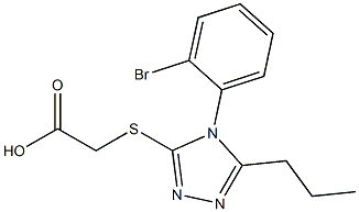 2-{[4-(2-bromophenyl)-5-propyl-4H-1,2,4-triazol-3-yl]sulfanyl}acetic acid Struktur