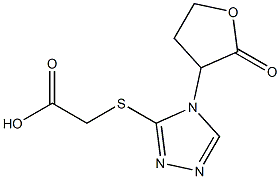 2-{[4-(2-oxooxolan-3-yl)-4H-1,2,4-triazol-3-yl]sulfanyl}acetic acid Struktur