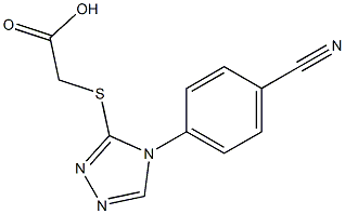 2-{[4-(4-cyanophenyl)-4H-1,2,4-triazol-3-yl]sulfanyl}acetic acid Struktur