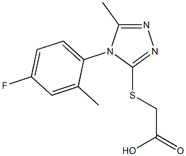 2-{[4-(4-fluoro-2-methylphenyl)-5-methyl-4H-1,2,4-triazol-3-yl]sulfanyl}acetic acid Struktur