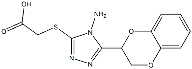 2-{[4-amino-5-(2,3-dihydro-1,4-benzodioxin-2-yl)-4H-1,2,4-triazol-3-yl]sulfanyl}acetic acid Struktur