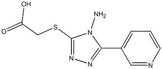 2-{[4-amino-5-(pyridin-3-yl)-4H-1,2,4-triazol-3-yl]sulfanyl}acetic acid Struktur