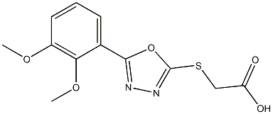 2-{[5-(2,3-dimethoxyphenyl)-1,3,4-oxadiazol-2-yl]sulfanyl}acetic acid Struktur