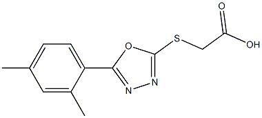 2-{[5-(2,4-dimethylphenyl)-1,3,4-oxadiazol-2-yl]sulfanyl}acetic acid Struktur