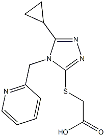 2-{[5-cyclopropyl-4-(pyridin-2-ylmethyl)-4H-1,2,4-triazol-3-yl]sulfanyl}acetic acid Struktur