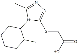 2-{[5-methyl-4-(2-methylcyclohexyl)-4H-1,2,4-triazol-3-yl]sulfanyl}acetic acid Struktur