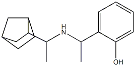 2-{1-[(1-{bicyclo[2.2.1]heptan-2-yl}ethyl)amino]ethyl}phenol Struktur