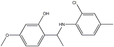 2-{1-[(2-chloro-4-methylphenyl)amino]ethyl}-5-methoxyphenol Struktur