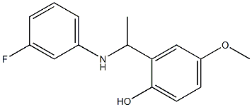 2-{1-[(3-fluorophenyl)amino]ethyl}-4-methoxyphenol Struktur