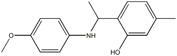 2-{1-[(4-methoxyphenyl)amino]ethyl}-5-methylphenol Struktur