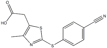 2-{2-[(4-cyanophenyl)sulfanyl]-4-methyl-1,3-thiazol-5-yl}acetic acid Struktur