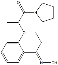 2-{2-[1-(hydroxyimino)propyl]phenoxy}-1-(pyrrolidin-1-yl)propan-1-one Struktur