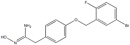 2-{4-[(5-bromo-2-fluorophenyl)methoxy]phenyl}-N'-hydroxyethanimidamide Struktur