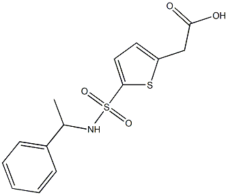 2-{5-[(1-phenylethyl)sulfamoyl]thiophen-2-yl}acetic acid Struktur