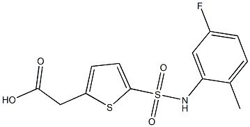 2-{5-[(5-fluoro-2-methylphenyl)sulfamoyl]thiophen-2-yl}acetic acid Struktur