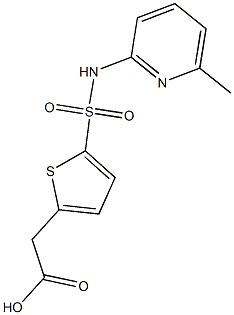 2-{5-[(6-methylpyridin-2-yl)sulfamoyl]thiophen-2-yl}acetic acid Struktur