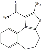 2-amino-5,6-dihydro-4H-benzo[3,4]cyclohepta[1,2-b]thiophene-1-carboxamide Struktur