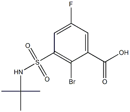 2-bromo-3-[(tert-butylamino)sulfonyl]-5-fluorobenzoic acid Struktur