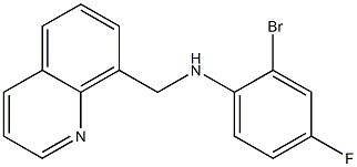 2-bromo-4-fluoro-N-(quinolin-8-ylmethyl)aniline Struktur