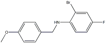 2-bromo-4-fluoro-N-[(4-methoxyphenyl)methyl]aniline Struktur