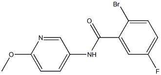 2-bromo-5-fluoro-N-(6-methoxypyridin-3-yl)benzamide Struktur