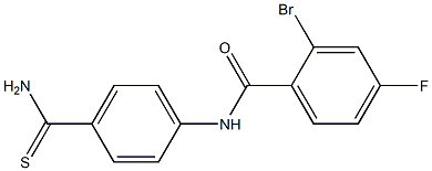 2-bromo-N-(4-carbamothioylphenyl)-4-fluorobenzamide Struktur