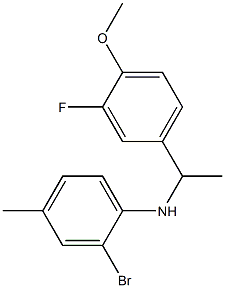 2-bromo-N-[1-(3-fluoro-4-methoxyphenyl)ethyl]-4-methylaniline Struktur