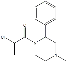 2-chloro-1-(4-methyl-2-phenylpiperazin-1-yl)propan-1-one Struktur