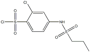 2-chloro-4-(propane-1-sulfonamido)benzene-1-sulfonyl chloride Struktur