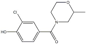 2-chloro-4-[(2-methylmorpholin-4-yl)carbonyl]phenol Struktur