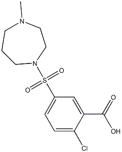 2-chloro-5-[(4-methyl-1,4-diazepane-1-)sulfonyl]benzoic acid Struktur