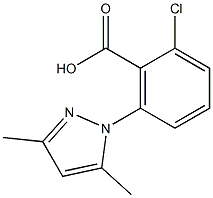 2-chloro-6-(3,5-dimethyl-1H-pyrazol-1-yl)benzoic acid Struktur