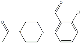 2-chloro-6-(4-acetylpiperazin-1-yl)benzaldehyde Struktur