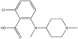 2-chloro-6-[methyl(1-methylpiperidin-4-yl)amino]benzoic acid Struktur