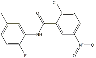 2-chloro-N-(2-fluoro-5-methylphenyl)-5-nitrobenzamide Struktur