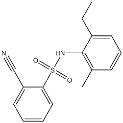 2-cyano-N-(2-ethyl-6-methylphenyl)benzene-1-sulfonamide Struktur