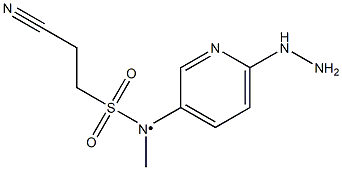 2-cyano-N-(6-hydrazinylpyridin-3-yl)-N-methylethane-1-sulfonamido Struktur