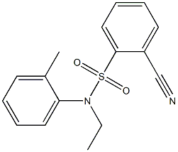 2-cyano-N-ethyl-N-(2-methylphenyl)benzene-1-sulfonamide Struktur