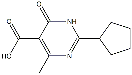 2-cyclopentyl-4-methyl-6-oxo-1,6-dihydropyrimidine-5-carboxylic acid Struktur