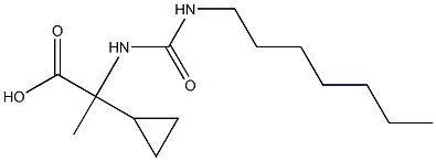 2-cyclopropyl-2-[(heptylcarbamoyl)amino]propanoic acid Struktur