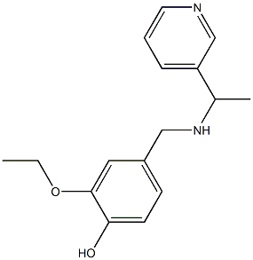 2-ethoxy-4-({[1-(pyridin-3-yl)ethyl]amino}methyl)phenol Struktur