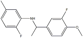 2-fluoro-N-[1-(3-fluoro-4-methoxyphenyl)ethyl]-5-methylaniline Struktur