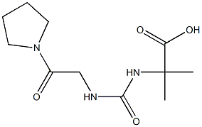 2-methyl-2-({[(2-oxo-2-pyrrolidin-1-ylethyl)amino]carbonyl}amino)propanoic acid Struktur