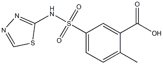 2-methyl-5-(1,3,4-thiadiazol-2-ylsulfamoyl)benzoic acid Struktur