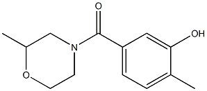 2-methyl-5-[(2-methylmorpholin-4-yl)carbonyl]phenol Struktur