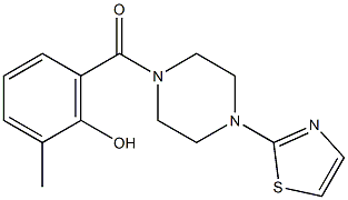 2-methyl-6-{[4-(1,3-thiazol-2-yl)piperazin-1-yl]carbonyl}phenol Struktur