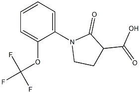 2-oxo-1-[2-(trifluoromethoxy)phenyl]pyrrolidine-3-carboxylic acid Struktur