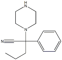 2-phenyl-2-piperazin-1-ylpentanenitrile Struktur